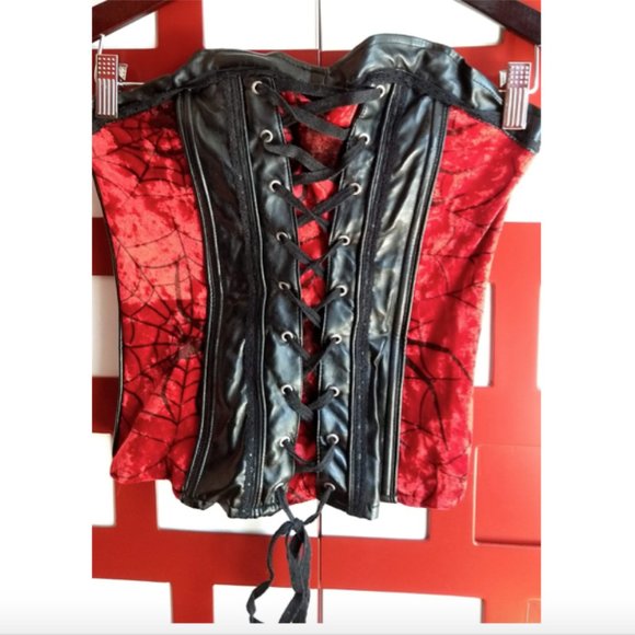 The Pyramid Collection Tops - Red spider corset